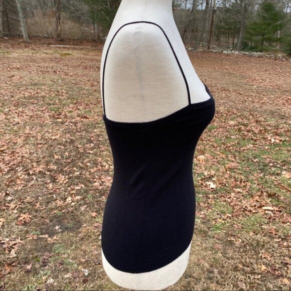 TRINA TURK TOP TANK BLACK STRETCH CAMISOLE SPAGHETTI STRAPS Size M - Picture 7 of 8